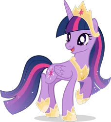Size: 4105x4500 | Tagged: safe, artist:limedazzle, derpibooru import, princess twilight 2.0, twilight sparkle, twilight sparkle (alicorn), alicorn, pony, the last problem, absurd resolution, alternate design, crown, cute, female, hoof shoes, jewelry, looking back, mare, open mouth, regalia, simple background, solo, transparent background, twiabetes, vector