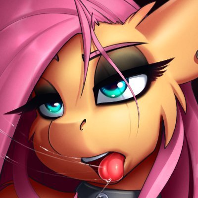 Size: 400x400 | Tagged: suggestive, artist:sugarlesspaints, derpibooru import, fluttershy, pegasus, pony, bedroom eyes, bust, collar, cropped, drool, drool string, ear fluff, eyelashes, eyeliner, female, fluttergoth, lidded eyes, makeup, open mouth, solo, stray strand, three quarter view, tongue out