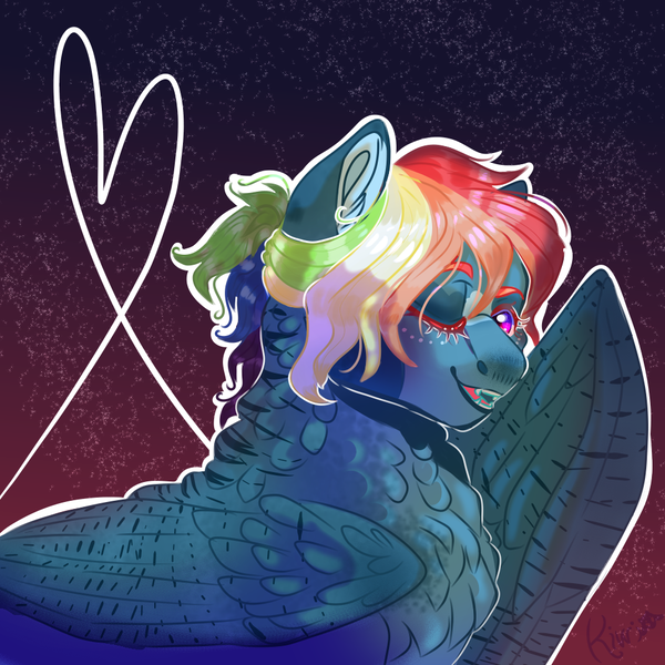 Size: 1000x1000 | Tagged: artist:kiwigoat-art, derpibooru import, pegasus, rainbow dash, redesign, safe, solo