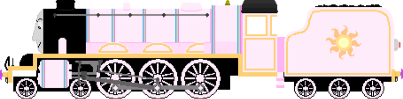 Size: 910x225 | Tagged: artist:jedirhydon101st, derpibooru import, inanimate tf, princess celestia, safe, solo, thomas the tank engine, train, trainified, transformation