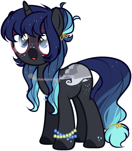 Size: 2294x2618 | Tagged: safe, artist:skulifuck, derpibooru import, oc, unofficial characters only, pony, unicorn, base used, colored hooves, ethereal mane, freckles, glasses, horn, simple background, solo, starry mane, transparent background, unicorn oc