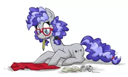 Size: 5000x3000 | Tagged: adorkable, artist:flutterthrash, bandana, book, cheat codes, controller, cute, derpibooru import, dork, female, glasses, happy, mare, oc, oc:cinnabyte, pencil, safe, snes controller, unofficial characters only, writing