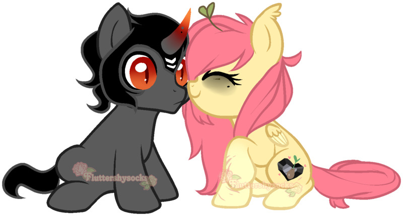 Size: 1506x810 | Tagged: safe, artist:skulifuck, derpibooru import, king sombra, oc, oc:shy sprout, pegasus, pony, unicorn, bags under eyes, base used, boop, canon x oc, colt, female, filly, male, mare, pegasus oc, raised hoof, simple background, sitting, stallion, straight, transparent background, wide eyes, wings, younger