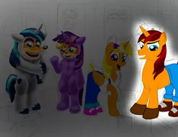 Size: 3300x2550 | Tagged: artist:jac59col, clothes, coco bandicoot, costume, crash bandicoot, derpibooru import, safe, shining armor, siblings, twilight sparkle, wip