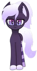 Size: 1024x1980 | Tagged: safe, artist:windy-pony, derpibooru import, oc, oc:proxi, unofficial characters only, bat pony, pony, bat pony oc, bat wings, clothes, cute, ear fluff, fangs, female, freckles, looking at you, mare, simple background, slit eyes, slit pupils, smug, socks, solo, striped socks, thigh highs, transparent background, wings