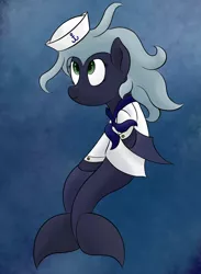 Size: 1024x1400 | Tagged: safe, artist:ahorseofcourse, derpibooru import, oc, oc:belle luga, unofficial characters only, original species, pony, female, mare, sailor, solo, underwater, whale pony