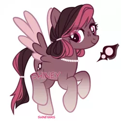 Size: 960x960 | Tagged: safe, artist:shineyaris, derpibooru import, oc, oc:velvet mudslide, unofficial characters only, pegasus, pony, female, jewelry, mare, necklace, pearl necklace, pegasus oc, simple background, white background, wings