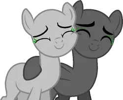 Size: 685x559 | Tagged: safe, artist:adamsadopts, derpibooru import, oc, unofficial characters only, earth pony, pony, bald, base, duo, earth pony oc, eyelashes, eyes closed, side hug, simple background, smiling, transparent background