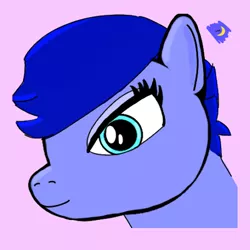 Size: 400x400 | Tagged: safe, artist:midnight_mare, derpibooru import, oc, oc:midnight mare, pegasus, pony, bust, female, portrait, simple background, soft color