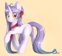 Size: 2000x1805 | Tagged: safe, artist:adostume, derpibooru import, oc, unofficial characters only, pony, unicorn, blushing, bow, cute, digital art, eyes open, female, horn, mare, simple background, solo