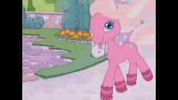 Size: 600x338 | Tagged: safe, derpibooru import, cheerilee (g3), pinkie pie (g3), starsong, sweetie belle (g3), toola roola, earth pony, pegasus, pony, unicorn, animated, commercial, cute, female, frame by frame, g3.5, gif, mare, my little pony logo, roller skates