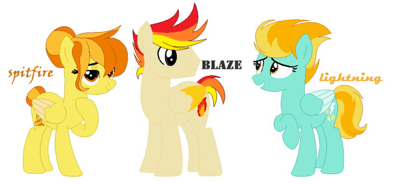 Size: 963x447 | Tagged: safe, artist:selenaede, artist:twitter247, derpibooru import, lightning dust, spitfire, oc, oc:blaze, pegasus, pony, alternate hairstyle, base used, family, female, lesbian, magical lesbian spawn, male, mare, mother and child, mother and son, multicolored mane, offspring, parent:lightning dust, parent:spitfire, parents:spitdust, raised hoof, shipping, simple background, spitdust, stallion, white background
