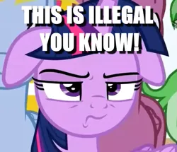 Size: 839x720 | Tagged: alicorn, caption, cd-i, cropped, derpibooru import, edit, edited screencap, floppy ears, friendship university, image macro, mayor kravindish, safe, screencap, solo focus, text, the legend of zelda, twilight sparkle, twilight sparkle (alicorn), zelda cdi