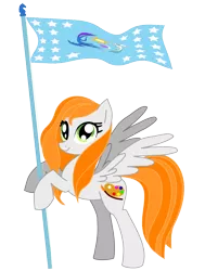 Size: 1208x1499 | Tagged: artist:agdistis, butt, derpibooru import, drawthread, equestrian flag, green eyes, /mlp/, oc, oc:ginger peach, orange hair, pegasus, pegasus oc, plot, safe, simple background, solo, transparent background, unofficial characters only, wings