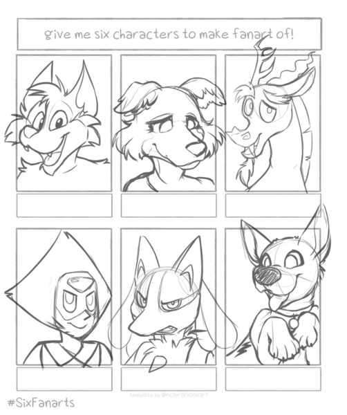 Size: 1714x2048 | Tagged: anthro, artist:ratlovera, beastars, bolt, bust, butch, cat, chest fluff, collar, crossover, derpibooru import, discord, dog, draconequus, female, frown, juno, lineart, lucario, male, monochrome, peridot (steven universe), pokémon, safe, six fanarts, smiling, steven universe, tom and jerry