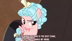 Size: 1280x720 | Tagged: bow, caption, cozy glow, derpibooru import, edit, edited screencap, editor:jaredking203, female, filly, freckles, frenemies (episode), image macro, meme, pegasus, safe, screencap, solo, text