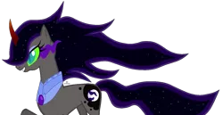 Size: 1333x688 | Tagged: safe, artist:katsuforov-chan, artist:shiiazu, derpibooru import, oc, oc:somber moon, unofficial characters only, unicorn, female, mare, offspring, parent:king sombra, parent:nightmare moon, parents:sombramoon, simple background, solo, sombra eyes, transparent background