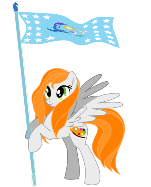 Size: 1208x1499 | Tagged: artist:agdistis, butt, derpibooru import, drawthread, equestrian flag, green eyes, /mlp/, oc, oc:ginger peach, orange hair, pegasus, pegasus oc, plot, safe, simple background, solo, transparent background, unofficial characters only, wings