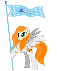 Size: 1208x1499 | Tagged: artist:agdistis, butt, derpibooru import, drawthread, equestrian flag, green eyes, /mlp/, oc, oc:ginger peach, orange hair, pegasus, pegasus oc, plot, safe, simple background, solo, transparent background, unofficial characters only, wings