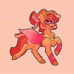 Size: 4096x4096 | Tagged: safe, artist:riocinart, derpibooru import, oc, unofficial characters only, pony, unicorn, absurd resolution, cape, clothes, horn, mask, not sunset shimmer, open mouth, power ponies oc, raised hoof, simple background, smiling, solo, unicorn oc