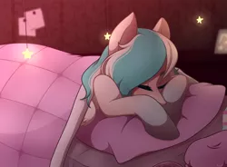 Size: 3400x2505 | Tagged: safe, artist:kannakiller, derpibooru import, oc, oc:foxyhollows, unofficial characters only, pegasus, pony, bed, blanket, cute, eyes closed, female, high res, mare, pillow, sleeping, solo