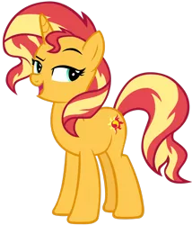 Size: 1280x1495 | Tagged: safe, artist:andoanimalia, derpibooru import, sunset shimmer, pony, unicorn, equestria girls, equestria girls series, forgotten friendship, cute, open mouth, shimmerbetes, simple background, smugset shimmer, solo, transparent background, vector