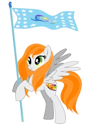 Size: 1208x1512 | Tagged: artist:agdistis, butt, derpibooru import, drawthread, equestrian flag, green eyes, /mlp/, oc, oc:ginger peach, orange hair, pegasus, pegasus oc, plot, safe, simple background, solo, transparent background, unofficial characters only, wings