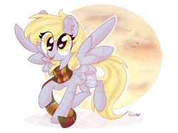 Size: 1024x768 | Tagged: safe, artist:rainartist312, derpibooru import, derpy hooves, pegasus, pony, :p, abstract background, clothes, cute, derpabetes, deviantart watermark, ear fluff, female, flying, implied doctor whooves, mare, obtrusive watermark, reflection, scarf, simple background, sky, solo, spread wings, tongue out, transparent background, watermark, wings