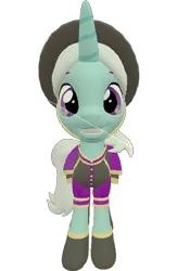 Size: 468x720 | Tagged: safe, artist:topsangtheman, derpibooru import, cornetta, pony, unicorn, 3d, clothes, grin, hat, looking at you, simple background, smiling, solo, source filmmaker, transparent background, uniform