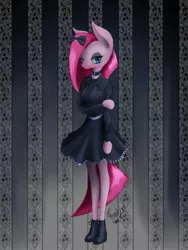 Size: 1536x2048 | Tagged: safe, artist:psaxophone, derpibooru import, pinkie pie, anthro, earth pony, clothes, dress, pinkamena diane pie, solo