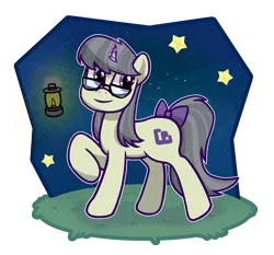 Size: 1061x987 | Tagged: safe, artist:magic horse, derpibooru import, oc, oc:aster vega, unofficial characters only, unicorn, bow, glasses, night, simple background, stars, tail bow, transparent background