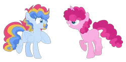 Size: 922x456 | Tagged: safe, artist:yourrdazzle, derpibooru import, earth pony, pony, unicorn, female, magical lesbian spawn, mare, offspring, parent:party favor, parent:pinkie pie, parent:rainbow dash, parent:sugar belle, parents:partydash, parents:sugarpie, simple background, transparent background