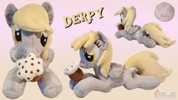 Size: 1920x1080 | Tagged: artist:steam-loco, derpibooru import, derpy hooves, ditzy doo, embroidery, food, irl, magnet, muffin, original species, pegasus, photo, plushie, plush pony, safe, solo