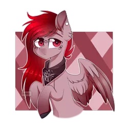 Size: 1060x1060 | Tagged: safe, artist:paintpalet35, derpibooru import, oc, unofficial characters only, pegasus, pony, abstract background, bandana, female, mare, simple background, solo, transparent background