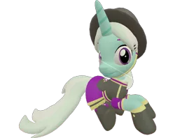 Size: 908x720 | Tagged: safe, artist:topsangtheman, derpibooru import, cornetta, pony, unicorn, 3d, clothes, hat, looking at you, simple background, solo, source filmmaker, transparent background, uniform