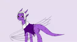 Size: 2533x1400 | Tagged: artist:victoriathedragoness, butt, clothes, coat, derpibooru import, dragon, dragoness, female, looking back, oc, oc:victoria, over the shoulder, red eyes, safe, solo, transparent wings, white hair, wings