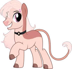 Size: 2485x2399 | Tagged: safe, artist:crystalponyart7669, derpibooru import, oc, oc:claire, unofficial characters only, earth pony, pony, choker, cloven hooves, female, high res, leonine tail, mare, simple background, solo, transparent background