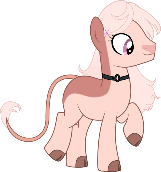 Size: 2592x2777 | Tagged: safe, artist:crystalponyart7669, derpibooru import, oc, oc:claire, unofficial characters only, earth pony, pony, choker, cloven hooves, female, leonine tail, mare, simple background, solo, transparent background