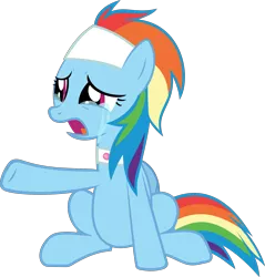 Size: 4714x4926 | Tagged: safe, artist:orbitalxd, derpibooru import, rainbow dash, pegasus, pony, deep tissue memories, spoiler:deep tissue memories, crying, deviantart, simple background, solo, spa pony rainbow dash, transparent background, vector