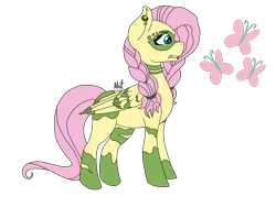 Size: 2048x1536 | Tagged: safe, artist:alilunaa, derpibooru import, fluttershy, pegasus, pony, the cutie re-mark, blank flank, braid, female, mare, piercing, project:chrysalis amiss, simple background, solo, transparent background
