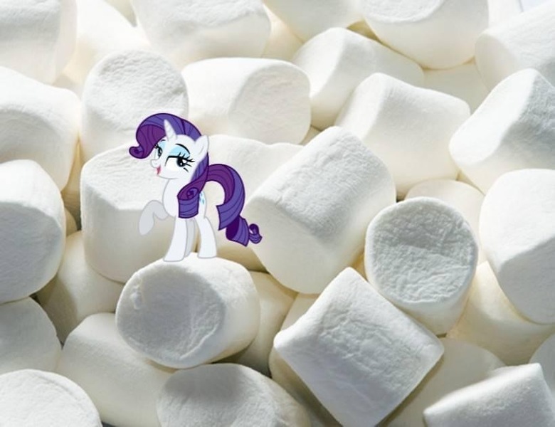 Size: 820x631 | Tagged: derpibooru import, edit, food, marshmallow, marshmallows, rarity, rarity is a marshmallow, safe