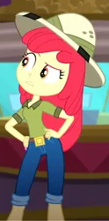 Size: 731x1471 | Tagged: safe, derpibooru import, screencap, apple bloom, eqg summertime shorts, equestria girls, the canterlot movie club, boots, clothes, cropped, jeans, pants, shoes, solo