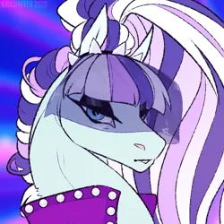 Size: 500x500 | Tagged: safe, artist:dementra369, derpibooru import, coloratura, earth pony, pony, bust, clothes, countess coloratura, female, looking at you, makeup, mare, portrait, solo, veil