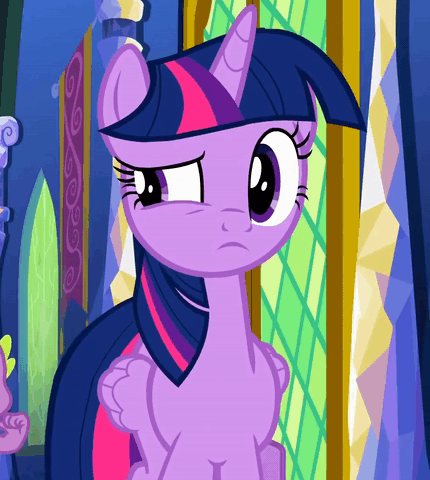 Size: 430x480 | Tagged: safe, derpibooru import, screencap, spike, twilight sparkle, twilight sparkle (alicorn), alicorn, dragon, pony, the parent map, animated, cropped, eyeroll, female, folded wings, gif, horn, looking at someone, male, mare, offscreen character, twilight's castle, walking, wings