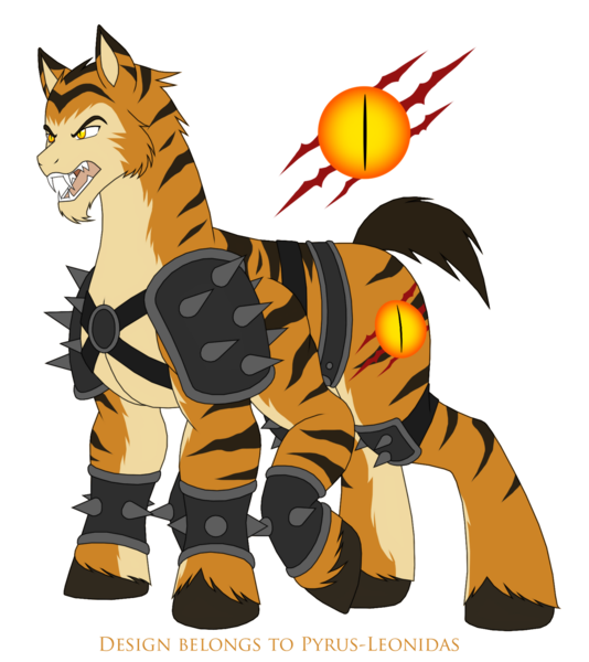 Size: 1280x1438 | Tagged: safe, artist:pyrus-leonidas, derpibooru import, ponified, earth pony, pony, series:mortal kombat:defenders of equestria, kintaro, mortal kombat, mortal kombat 9, multiple limbs, shokan, simple background, solo, transparent background