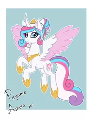 Size: 592x778 | Tagged: safe, artist:scarletdaymlp, derpibooru import, oc, oc:princess quartz heart, unofficial characters only, pony, clothes, crown, horse shoes, jewelry, necklace, offspring, parent:princess cadance, parent:shining armor, parents:shiningcadance, regalia, shoes, solo