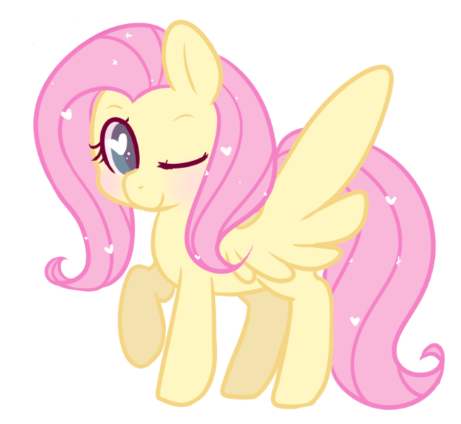 Size: 673x619 | Tagged: safe, artist:pegacornss, derpibooru import, fluttershy, pegasus, pony, cute, female, heart, heart eyes, mare, one eye closed, raised hoof, shyabetes, simple background, smiling, solo, spread wings, standing, transparent background, wingding eyes, wings, wink