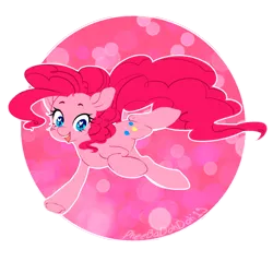Size: 1500x1500 | Tagged: safe, artist:pheebadohdoh, artist:pheepupper, derpibooru import, pinkie pie, earth pony, pony, abstract background, circle background, cute, diapinkes, female, heart eyes, mare, open mouth, simple background, solo, transparent background, wingding eyes