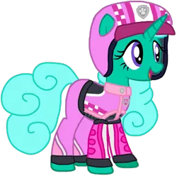Size: 1012x1005 | Tagged: safe, artist:徐詩珮, derpibooru import, glitter drops, pony, unicorn, series:sprglitemplight diary, series:sprglitemplight life jacket days, series:springshadowdrops diary, series:springshadowdrops life jacket days, alternate universe, base used, clothes, cute, paw patrol, really race rescue, simple background, skye (paw patrol), transparent background