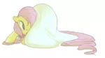 Size: 900x499 | Tagged: safe, artist:tigsart, derpibooru import, fluttershy, pony, blanket, cute, female, floppy ears, mare, open mouth, shyabetes, simple background, solo, white background